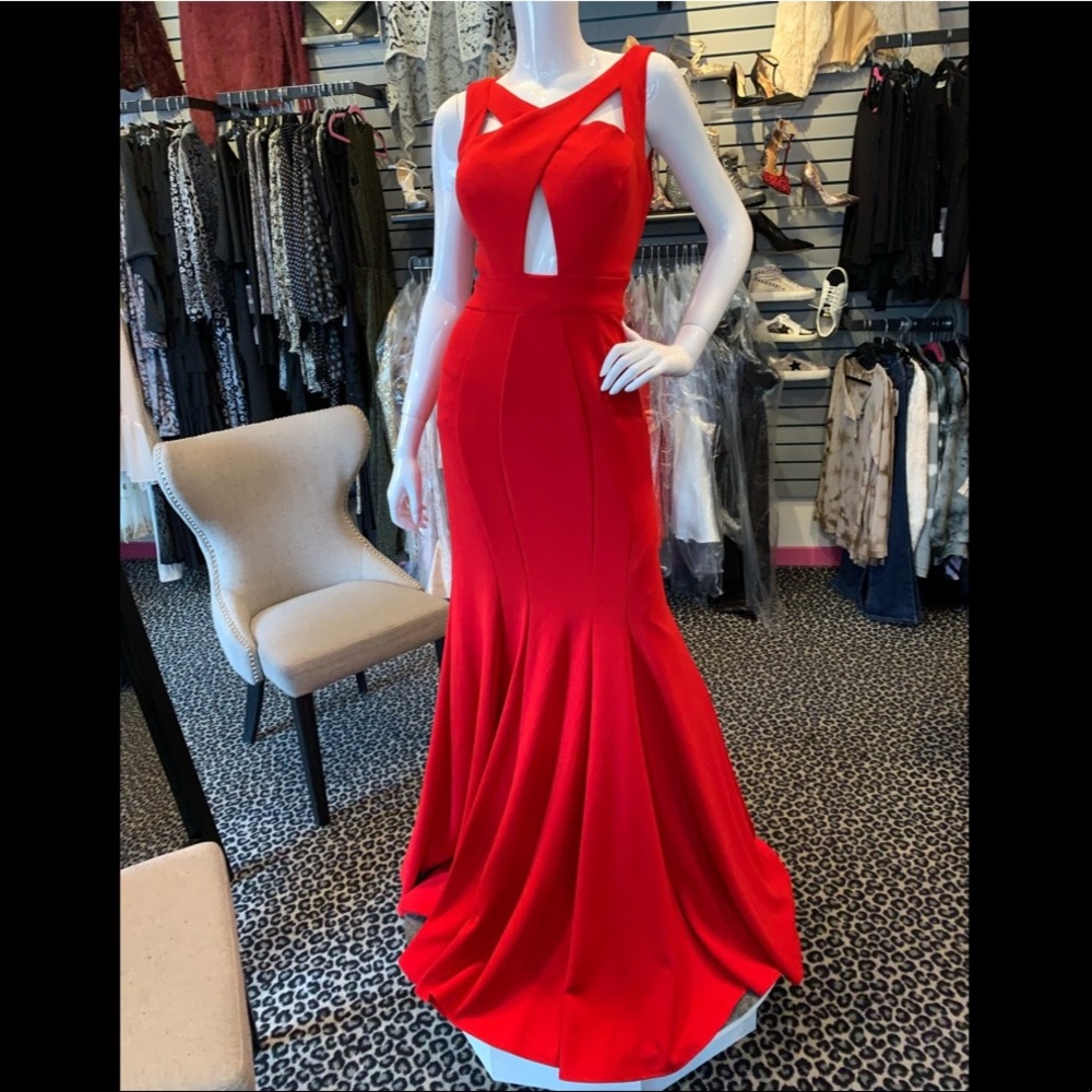 Red cutout Jovani gown